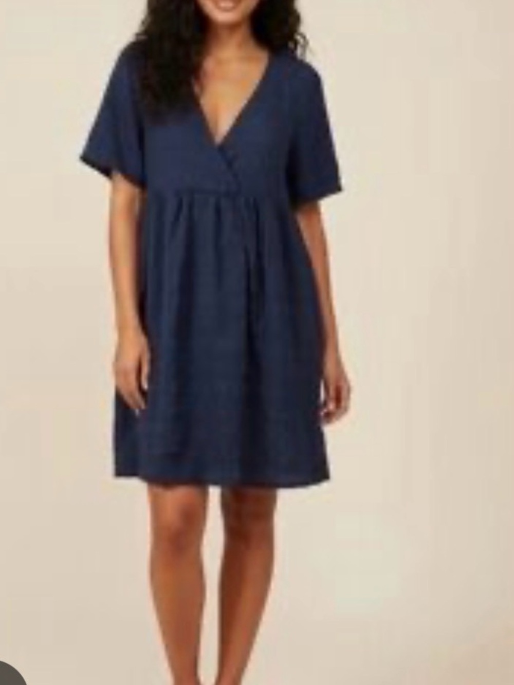 Nordstorm Rack Nordstrom Rack Navy Textured V-Neck Babydoll Dress Size XS
